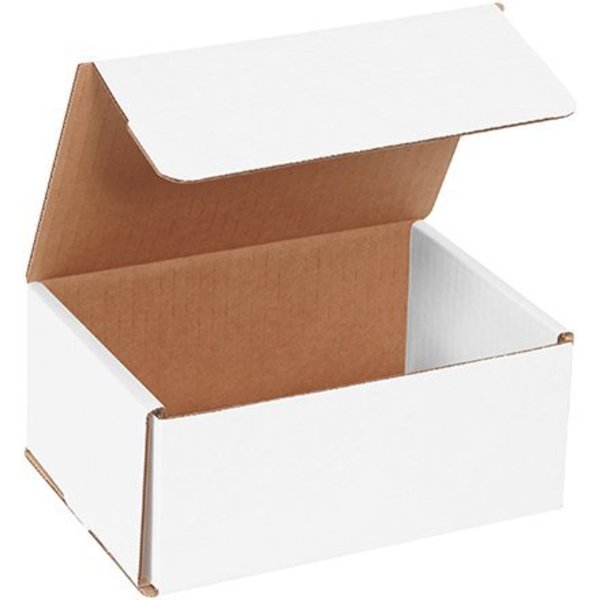 Box Packaging Corrugated Mailers, 7"L x 5"W x 3"H, White M753